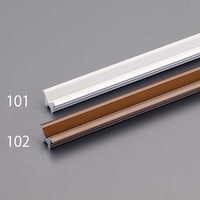 9(15)x1800mm 戸車用レール(V型/アルミ製/シルバー) EA986RH101