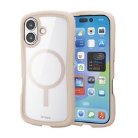 エレコム iPhone 17 ケース ハイブリッド 衝撃吸収 MAGKEEP Grippy 茶