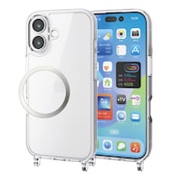 エレコム iPhone 17 ケース ハイブリッド ショルダーストラップホール付 透明