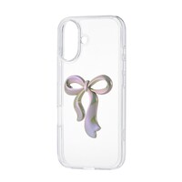 エレコム iPhone 17 ケース ハイブリッド 衝撃吸収 リボンデザイン パール茶