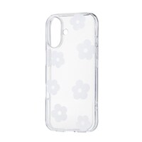 エレコム iPhone 17 ケース ソフト 衝撃吸収 花柄デザイン 白