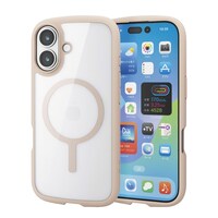 エレコム iPhone 17 ケース ハイブリッド 衝撃吸収 軽量 薄型 MAGKEEP 茶