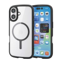 エレコム iPhone 17 ケース ハイブリッド 衝撃吸収 軽量 薄型 MAGKEEP 黒