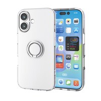 エレコム iPhone 17 ケース ソフト 薄型 リング付き スタンド機能 透明