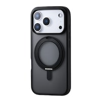 エレコム iPhone 17 Pro ケース ハイブリッド MAGKEEP 360度回転スタンド付 黒