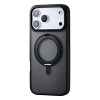 エレコム iPhone 17 Pro Max ケース ハイブリッド MAGKEEP 360度回転スタンド付 黒