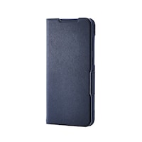 エレコム Galaxy A36 5G ケース レザー 手帳型 衝撃吸収 超軽量 薄型 花柄 ネイビー