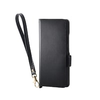 エレコム OPPO Reno13 A ケース レザー 手帳型 衝撃吸収 ハンドストラップ付 ブラック