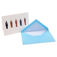 クオバディス アンクル&プリュム カード封筒セット ペン先ライトブルー×5