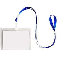 トライメイト 横向きケース付き 名札首掛けストラップ ブルー 10個セット TRSTP019BL10 TRSTP019BL10 1セット