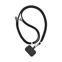 トライメイト 金具付き丸紐ネックストラップ & 外付けストラップホール(1枚)ブラック TRSTP016BK TRSTP016BK 1個