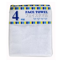 ナストーコーポレーション フェイスタオル 無地 4枚 34×80cm ホワイト