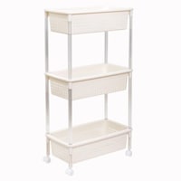 平和工業 ランドリーバスケット バスケットワゴンスリム 3段 キャスター付