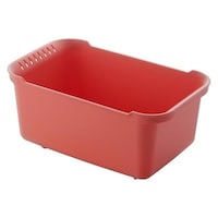 リス 洗い桶 リベラリスタ ウォッシュタブ 排水栓付き 持ち手付き レッド