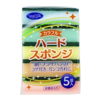 大和物産 キッチンスポンジ カラフルハードスポンジ 5個入