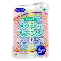 大和物産 キッチンスポンジ カラフルメッシュスポンジ 5個入