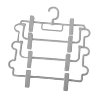 シンコハンガー ハンガー スラックス モノクローゼット ボトムスクリップ 4段 グレー