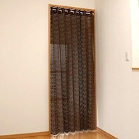 加栄レース 間仕切り カーテン パタッとたためるカーテン 150×250cm ブラウン