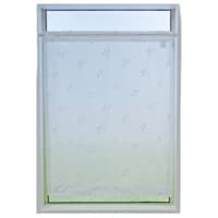 加栄レース レースカーテン リーフ柄 小窓 UVカット ミラーレース 70×120cm 省エネ ホワイト