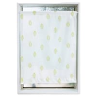 加栄レース レースカーテン 葉っぱ柄 小窓 UVカット ミラーレース 70×120cm 省エネ グリーン