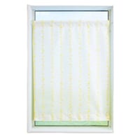 加栄レース レースカーテン 水玉ドット柄 小窓 UVカット ミラーレース 70×120cm 省エネ イエロー