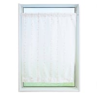 加栄レース レースカーテン 水玉ドット柄 小窓 UVカット ミラーレース 70×90cm 省エネ ピンク