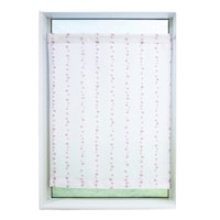 加栄レース レースカーテン 水玉ドット柄 小窓 UVカット ミラーレース 70×90cm 省エネ パープル