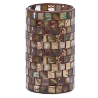 ケーアイジャパン 小物入れ ガラスホルダー L ルミエール ペン立て ブラウン