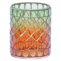 ケーアイジャパン 小物入れ ガラスホルダー S ルミエール ペン立て グリーン×オレンジ