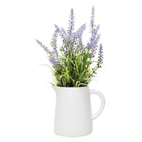 ケーアイジャパン 人工観葉植物 ピッチャー ラベンダ― フェイクグリーン 光触媒 造花