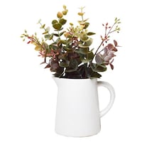 ケーアイジャパン 人工観葉植物 ピッチャー ユーカリ フェイクグリーン 光触媒 造花