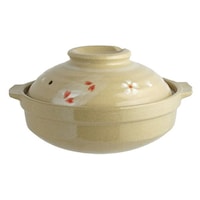 リビング 土鍋 19cm ガス火専用 浅型土鍋 花さくら