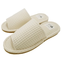 オクムラ スリッパ yori コットンワッフル スタンダード 綿100% Mサイズ Lサイズ アイボリー(L)