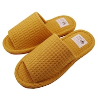 オクムラ スリッパ yori コットンワッフル スタンダード 綿100% Mサイズ Lサイズ イエロー(L)