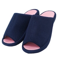 オクムラ スリッパ 歩行姿勢サポート3DコンフォートM 22.5から23.5cm ネイビー