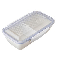 小森樹脂 お弁当箱 1段 500ml ダイヤカットドームランチボックス500 グレージュ
