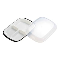 小森樹脂 ランチプレート プラスチック 食器 フタ付きランチプレート 角型 楽弁 仕切り付き プラスチック製 濃茶