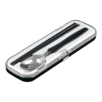 小森樹脂 コンビセット 抗菌 箸 スプーン モノトーン ブラック ホワイト ブラック