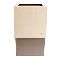 ヤマト工芸 ゴミ箱 木製 10L W CUBE グレーブラウン