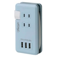 ソニック ポータブルコンセント USBポート付 ユートリムエル ライトブルー