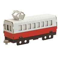 ハコモ 工作キット ダンボール製 hacomo kids 電車 レッド