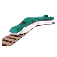 ハコモ はやぶさ E5系 ダンボール レール付 小物入れ ハッピーレール 紙製 立体パズル 組立