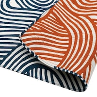 山田繊維 風呂敷 中巾 チーフ 伊砂文様 両面染め 結 48cm ふろしき ナフキン ランチクロス 綿100% アイ/オレンジ アイ/オレンジ