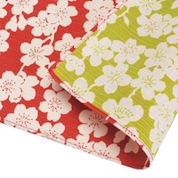 山田繊維 風呂敷 中巾 チーフ 伊砂文様 両面染め しだれ桜 48cm ふろしき ナフキン ランチクロス 綿100% ピンク/グリーン ピンク/グリーン