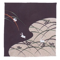 山田繊維 風呂敷 二巾 レーヨン ちりめん こよみ 68cm ふろしき 中判 芝うさぎ 芝うさぎ