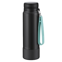 ピーコック魔法瓶 水筒 ストラップ付きスポーツマグ スポーツドリンク対応 1L 保温 保冷 マットブラック