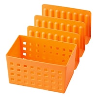 吉川国工業所 キッチン収納 冷凍庫スタンド ボックス&仕切り3枚 オレンジ