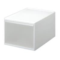 吉川国工業所 収納ケース ワイド L 幅34×奥行46.5×高さ28cm プラスチック 引き出し 収納 日本製 ホワイト