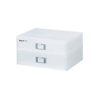 吉川国工業所 収納ボックス 引き出し プラスチック 2段 MX52R A4 横 サイズ 浅型 収納 日本製 ホワイト