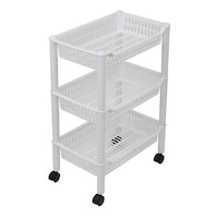 吉川国工業所 キッチンワゴン バスケット 3段 キャスター付き ストレージカート120 幅30cm